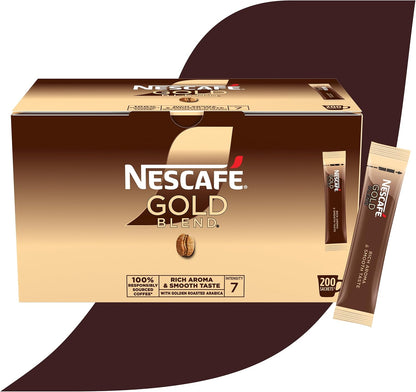 Nescafé Gold Blend Instant Coffee Sachets / Coffee Sticks - Box of 200
