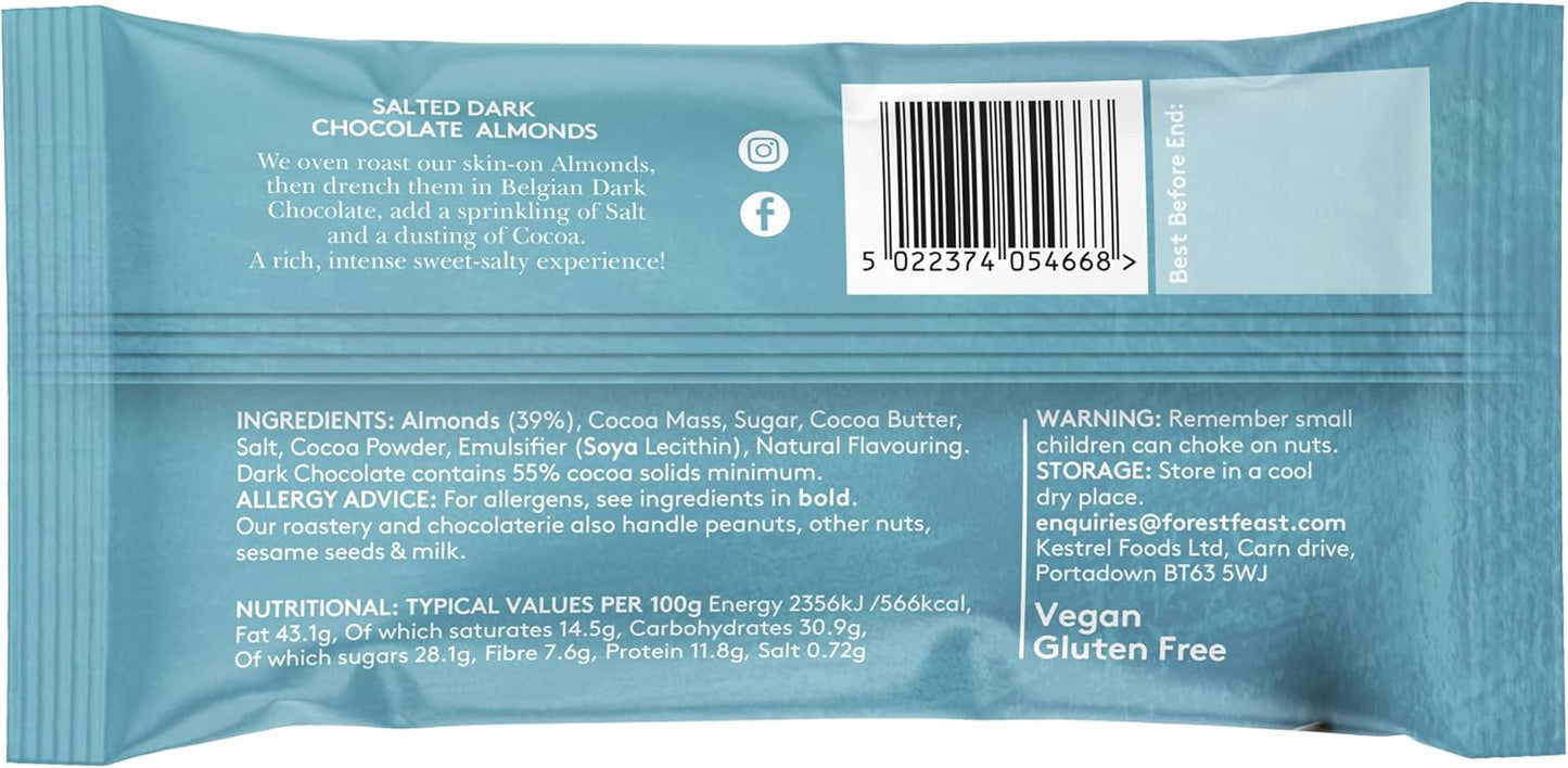 Forest Feast Salted Dark Chocolate Almonds 40g - (Pack of 12)