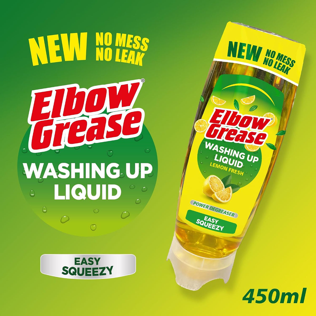 Elbow Grease Washing Up Liquid Lemon - 450ml