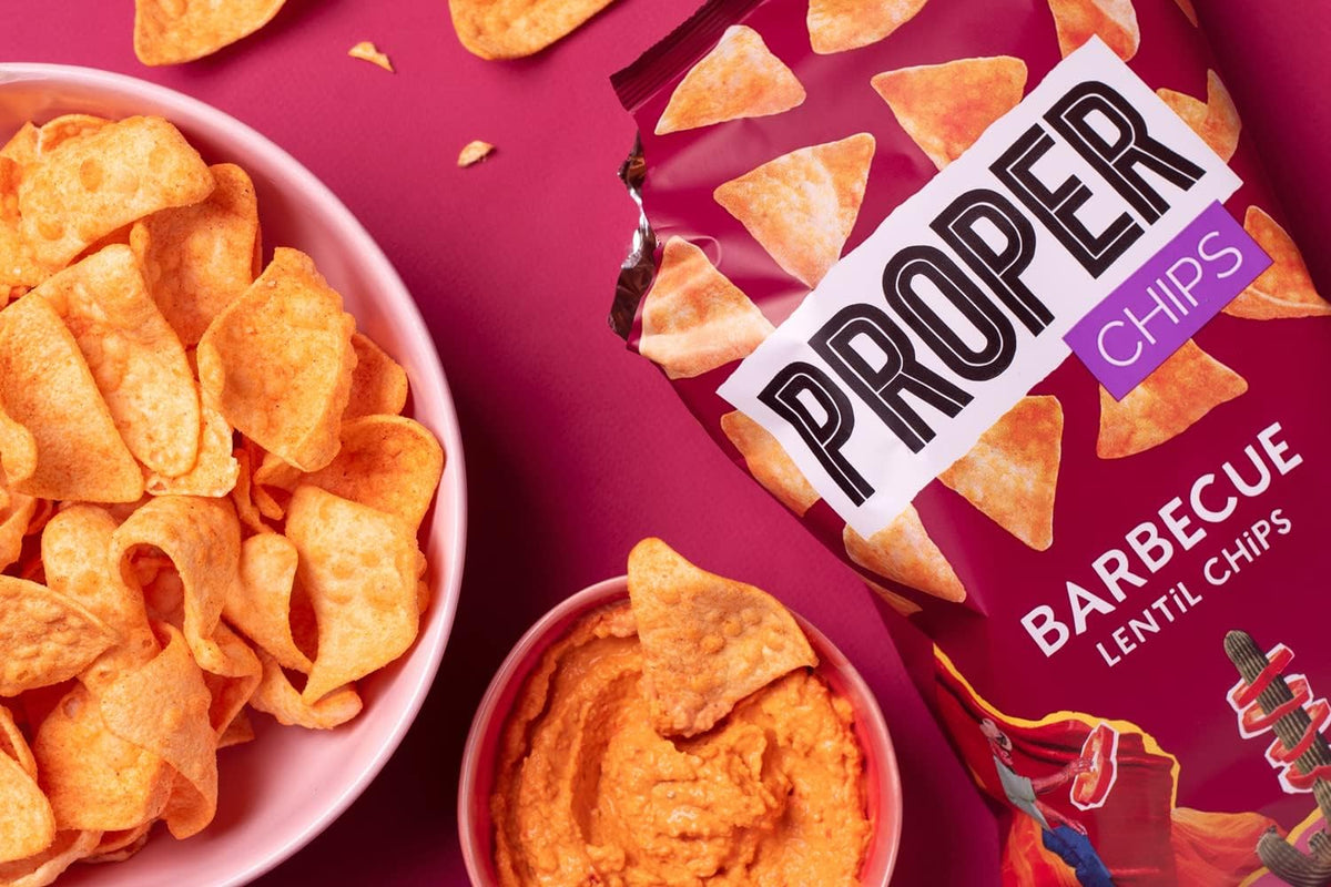 Proper Chips Lentil Barbecue 20g - Gluten Free & Vegan - Box of 24