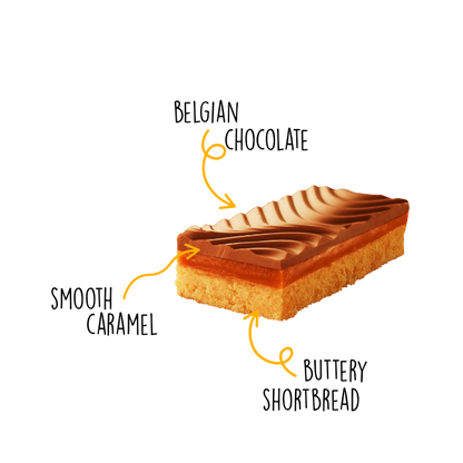Broderick's Belgian Chocolate Caramel Shortbread Bars - 50g (Box of 20)