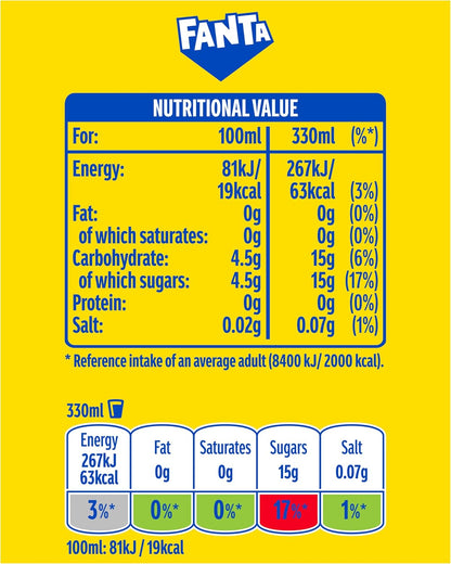 Fanta Lemon - 330ml Cans (Case of 24)