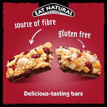 Eat Natural Dark Chocolate Macadamia & Cranberry Bar - 40g (Box of 12)