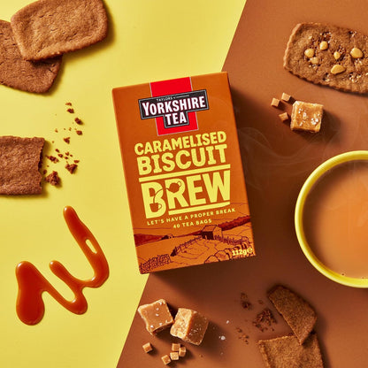 Yorkshire Tea Caramelised Biscuit Brew Tea Bags - Pack of 4 x 40