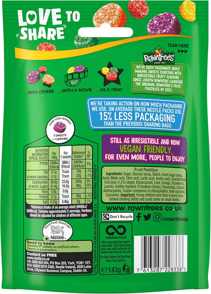 Rowntrees Fruit Pastilles - 143g (Pack of 10)