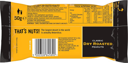 Nobby's Nuts Dry Roasted Peanuts Pub Card Snacks 50g - (Pack of 24)