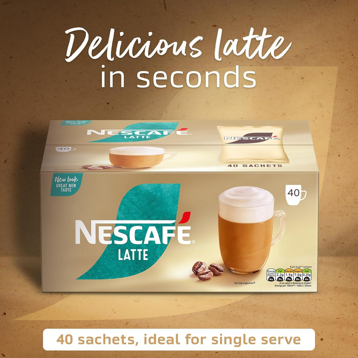 Nescafé Latte Instant Coffee Sachets - Box of 40