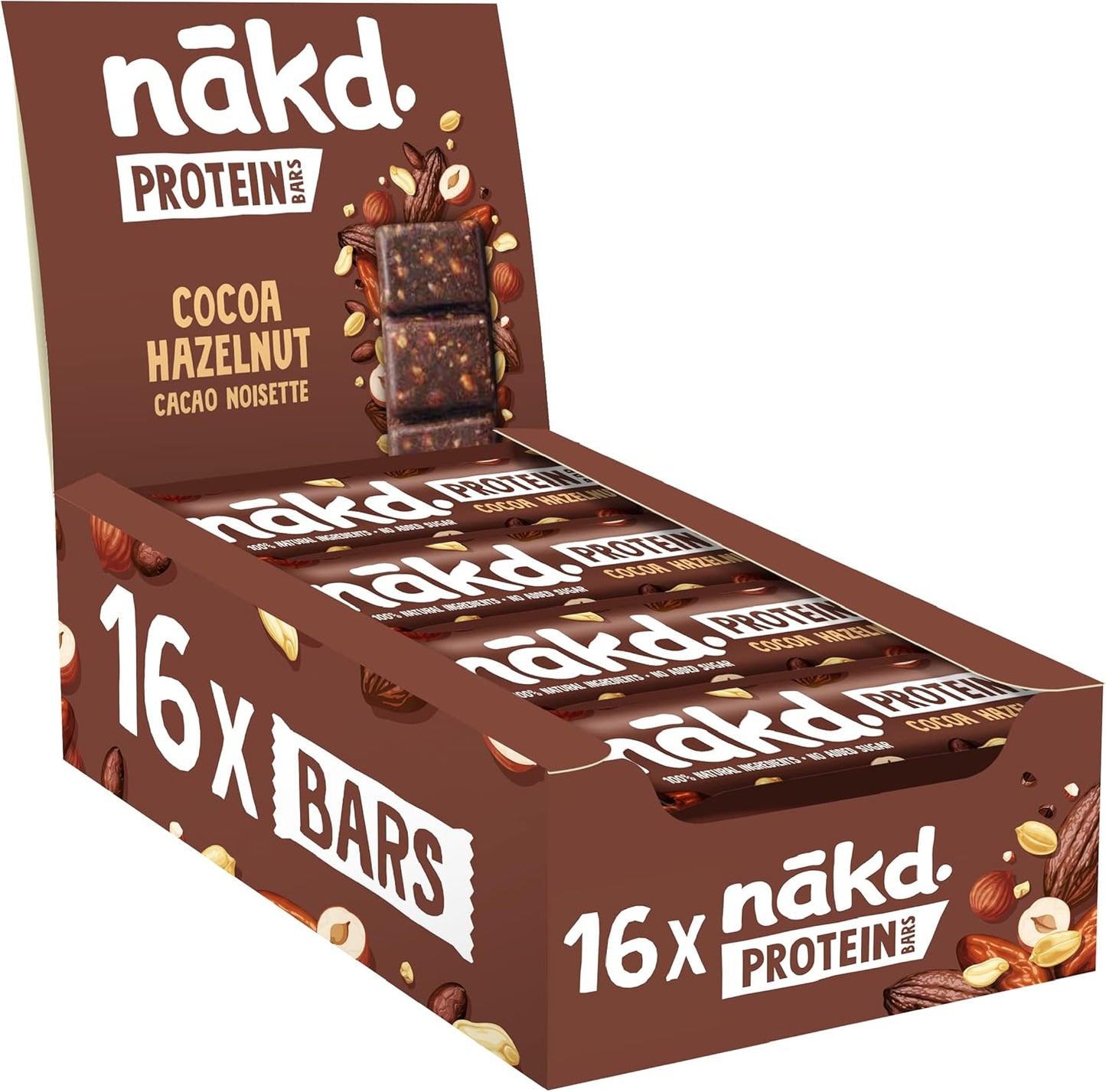 Nakd Cocoa & Hazelnut Protein Bar 45g (Box of 16)