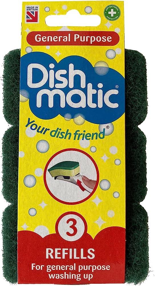 Dishmatic General Purpose Sponge Refills - Pack of 3