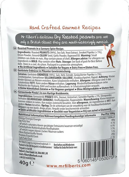 Mr Filbert's Dry Roasted Peanuts – 40g (Box of 20)
