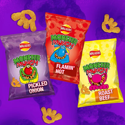 Walkers Monster Munch Pickled Onion Snacks Crisps Grab Bag 40g (Box of 35)
