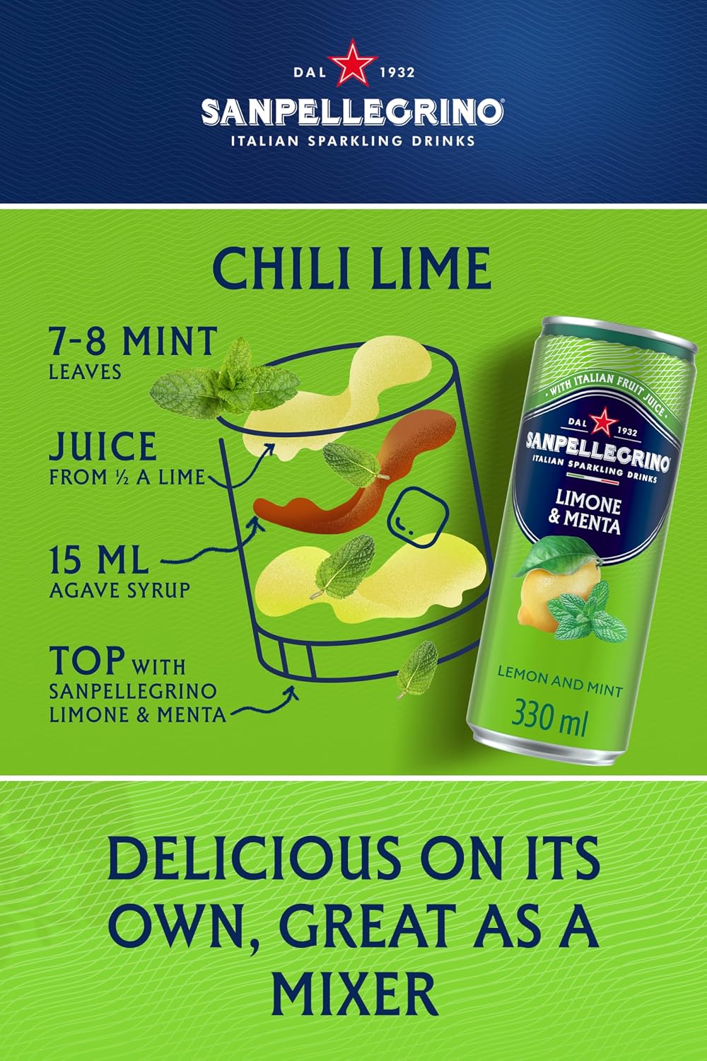 San Pellegrino Lemon & Mint - 330ml (Pack of 12)