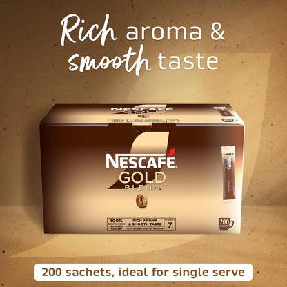 Nescafé Gold Blend Instant Coffee Sachets / Coffee Sticks - Box of 200