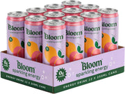 Bloom Sparkling Energy Drink Peach Mango - 250ml Can (Pack of 12)