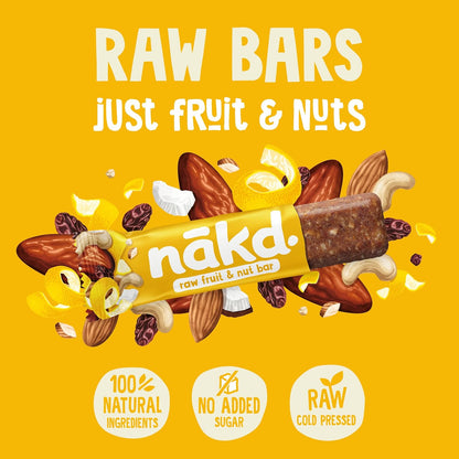 Nakd Lemon Drizzle Natural Fruit & Nut Bars - Vegan - Healthy Snack - Gluten Free - 35g (Box of 18)