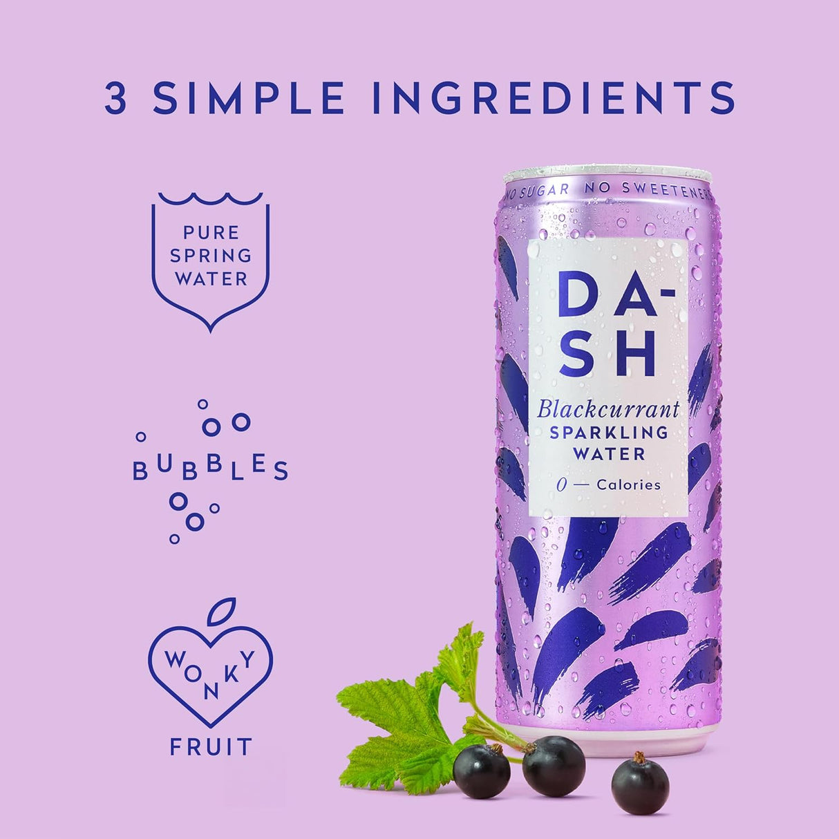 Dash Water Sparkling Blackcurrant 330ml (Pack of 12)