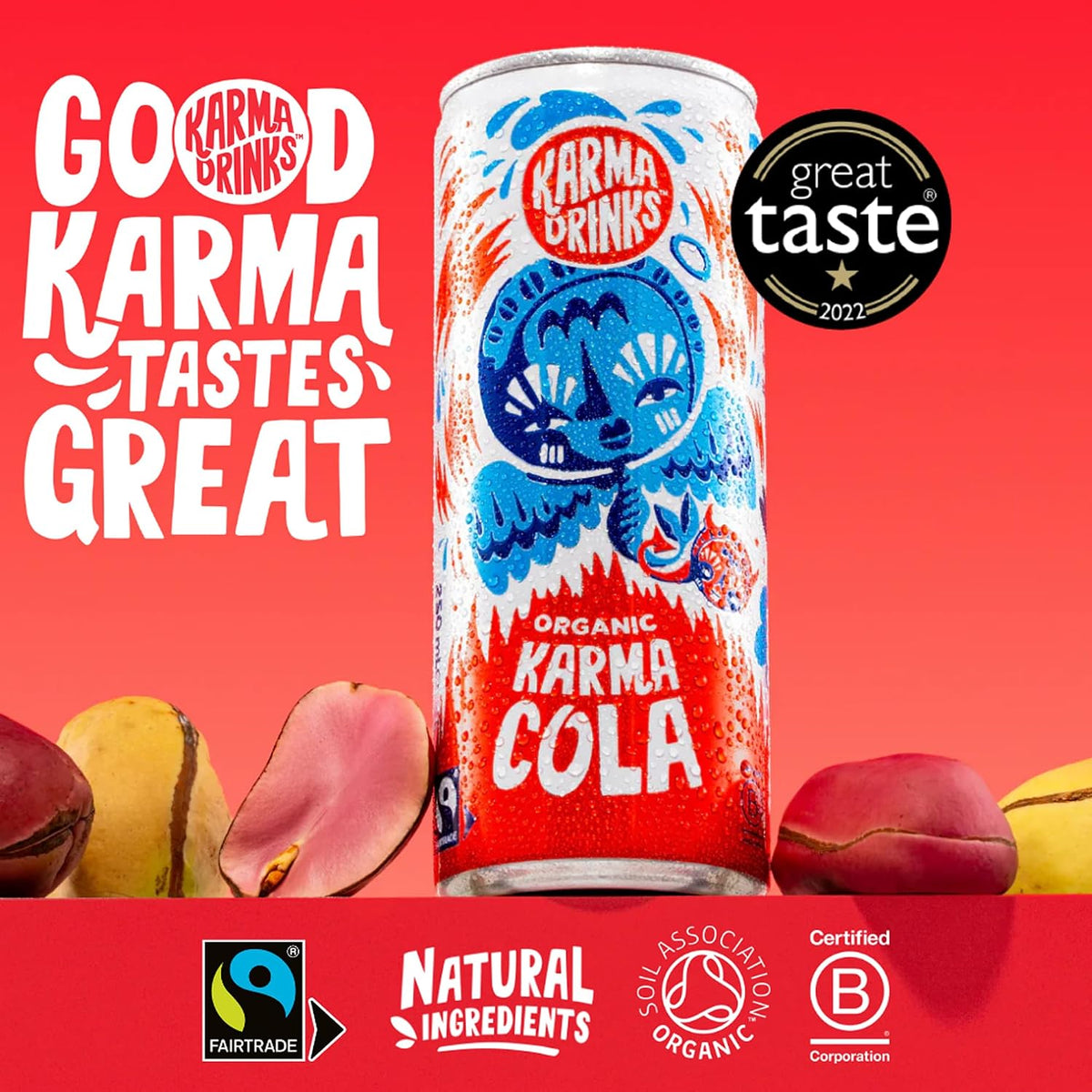 Karma Drinks Karma Cola Fizzy Soft Drink 250ml - Case of 24