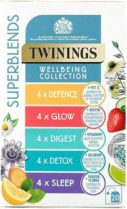 Twinings Wellbeing Collection Individually Wrapped Envelope Tea Bags – 20 Pack
