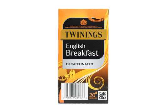 Twinings English Breakfast Decaffeinated Envelope Tea Bags - Individually Wrapped Envelope Tea Bags - (Box of 20)