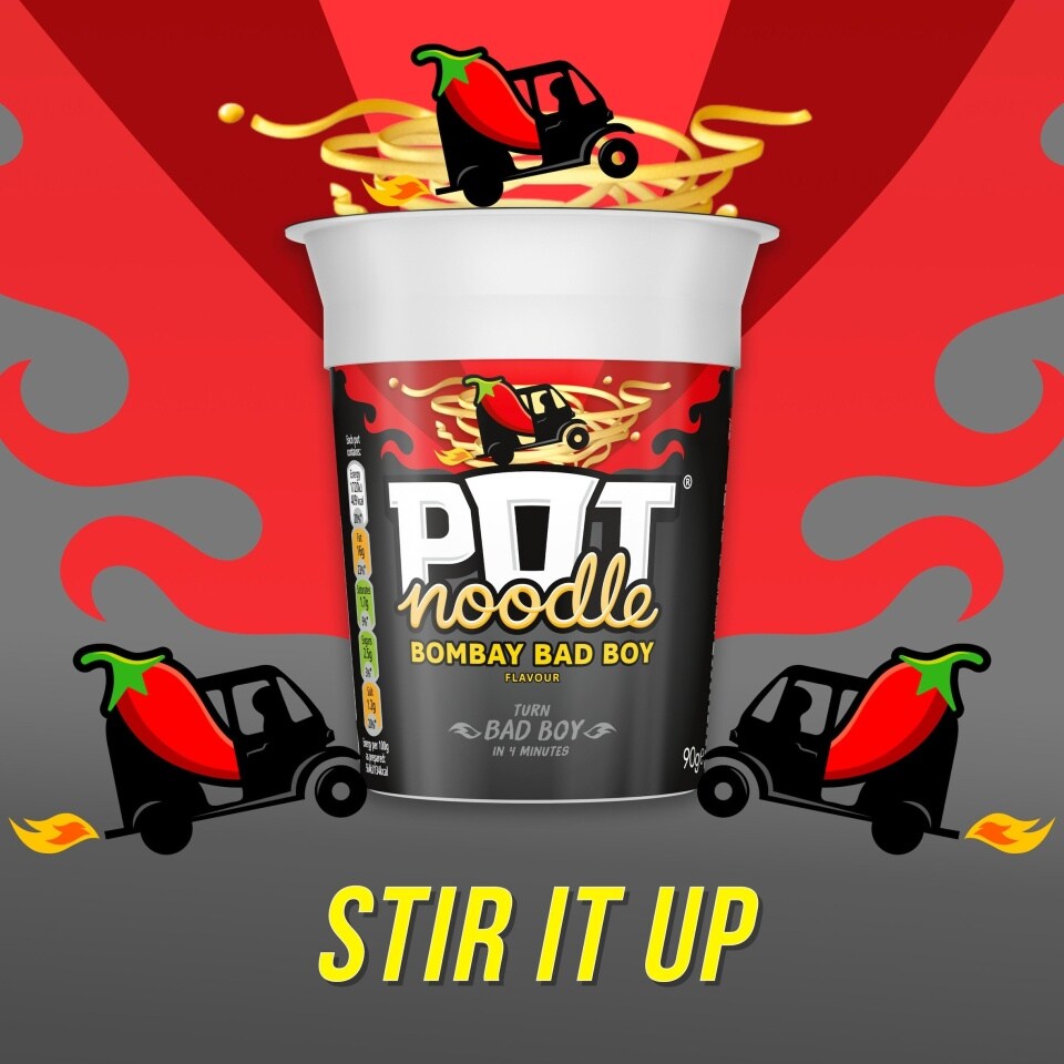 Pot Noodle Bombay Bad Boy Instant Noodles – 90g – Pack of 12