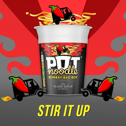 Pot Noodle Bombay Bad Boy Instant Noodles – 90g – Pack of 12