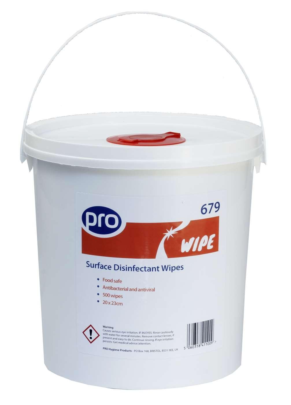 PRO Surface Bucket of Disinfectant Wipes - (500 per tub)