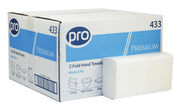 PRO Z-Fold White 2 Ply Paper Hand Towels - 23x23cm - Case of 3000