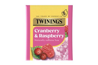 Twinings Tea: Raspberry & Cranberry - Individually Wrapped Envelope Tea Bags - (Box of 20)