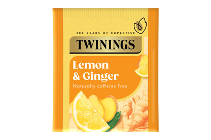 Twinings Tea: Lemon & Ginger - Individually Wrapped Envelope Tea Bags - (Box of 20)
