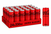 Coca-Cola Zero Sugar - 330ml Sleek Cans Irish Import (Case of 24)