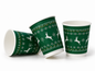 8oz Christmas Double Wall Coffee Cups - Green Reindeer Design - Case of 500