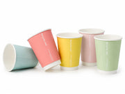 8oz Confetti Mixed Colour Double Wall Hot Cups - Case of 500