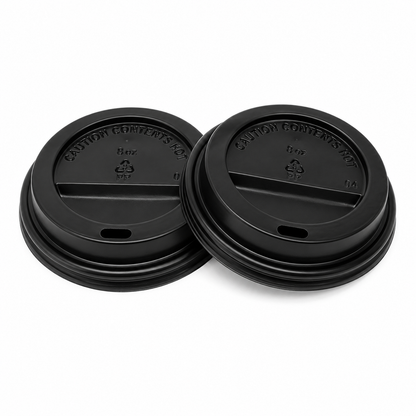8oz Black Sip Through Coffee Cup Lids - Pack of 100