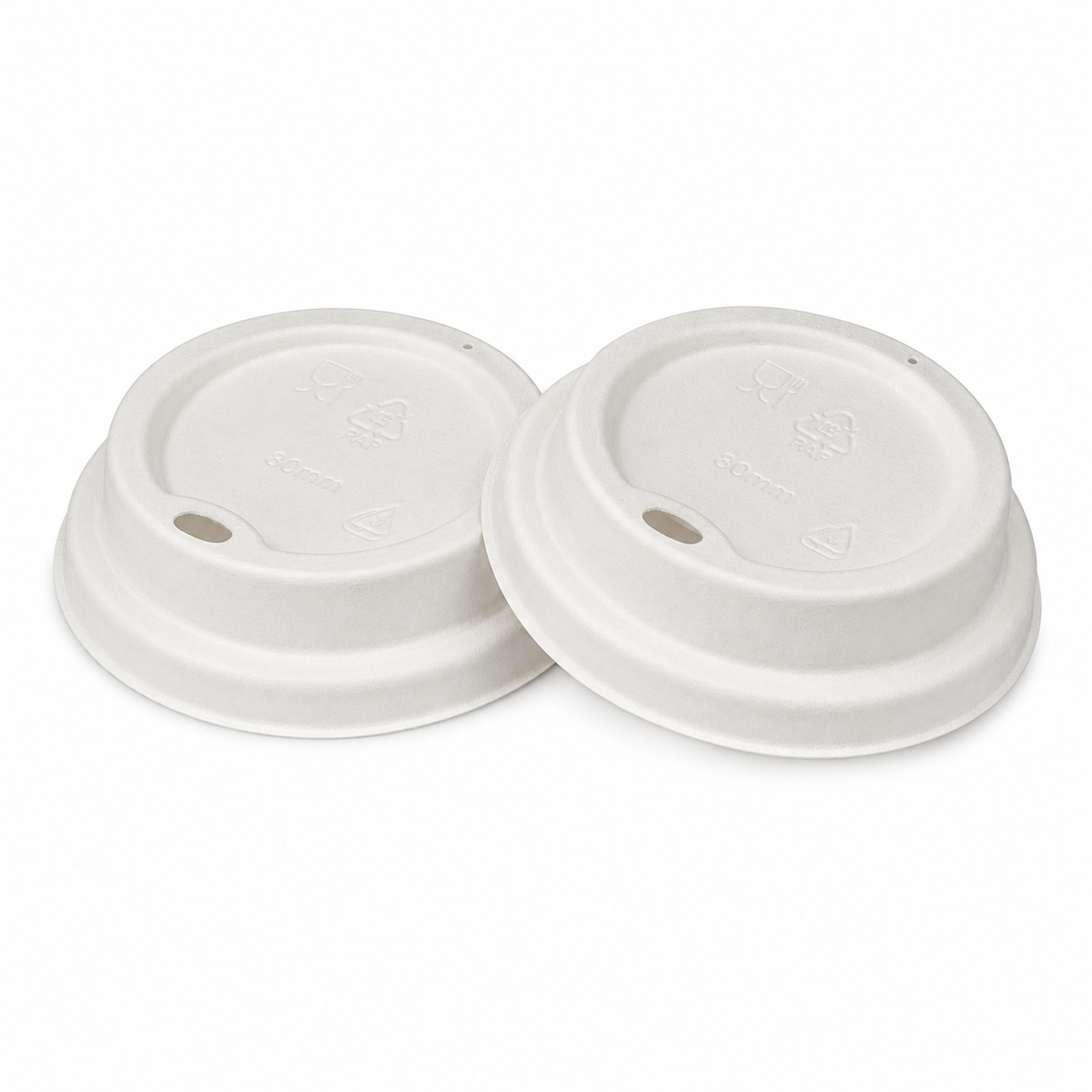 Moulded Fibre Lids for 8oz Hot Cups - Plastic Free - Case of 1000
