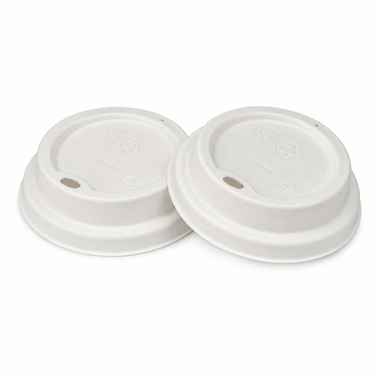 Moulded Fibre Lids for 8oz Hot Cups - Plastic Free - Case of 1000