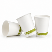 8oz Planet Double Walled Compostable Aqueous Lined Takeaway Coffee Cups - (Box of 500)