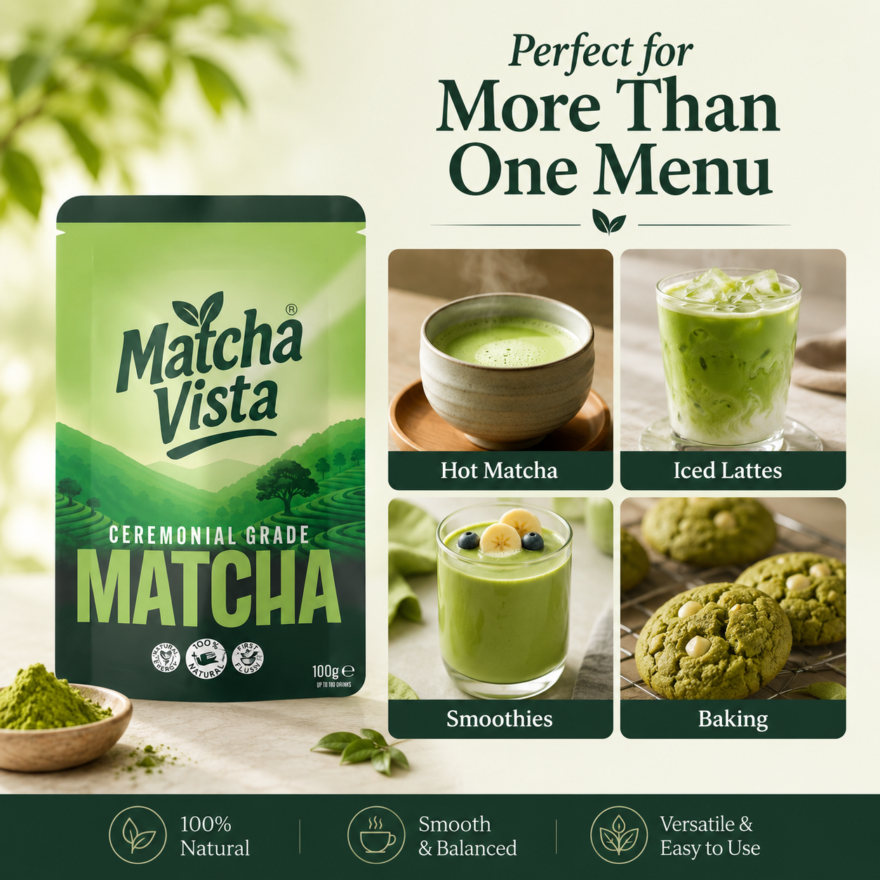 Matcha Vista Ceremonial Grade Matcha Powder - 100g