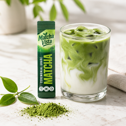 Matcha Vista Ceremonial Grade Matcha Powder 2g Sachet Portions - Pack of 100