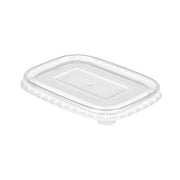 Clear PET Lids for Rectangular Kraft Deli Bowls 500/750/1000ml - Pack of 50