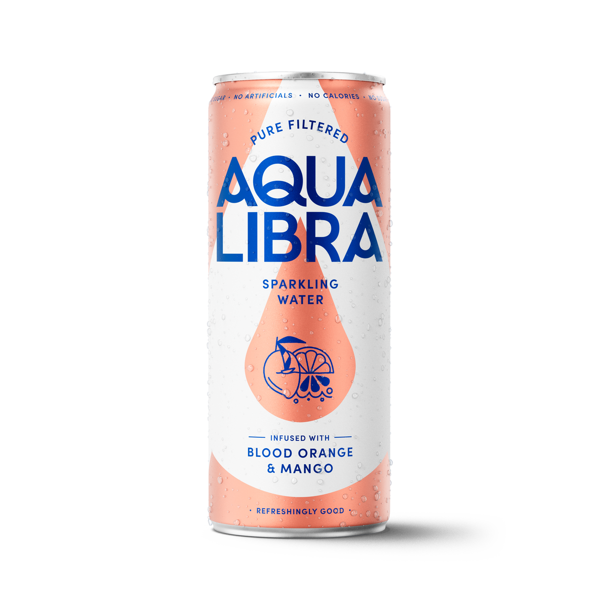 Aqua Libra Blood Orange & Mango Sparkling Water Can 330ml (24 Pack)