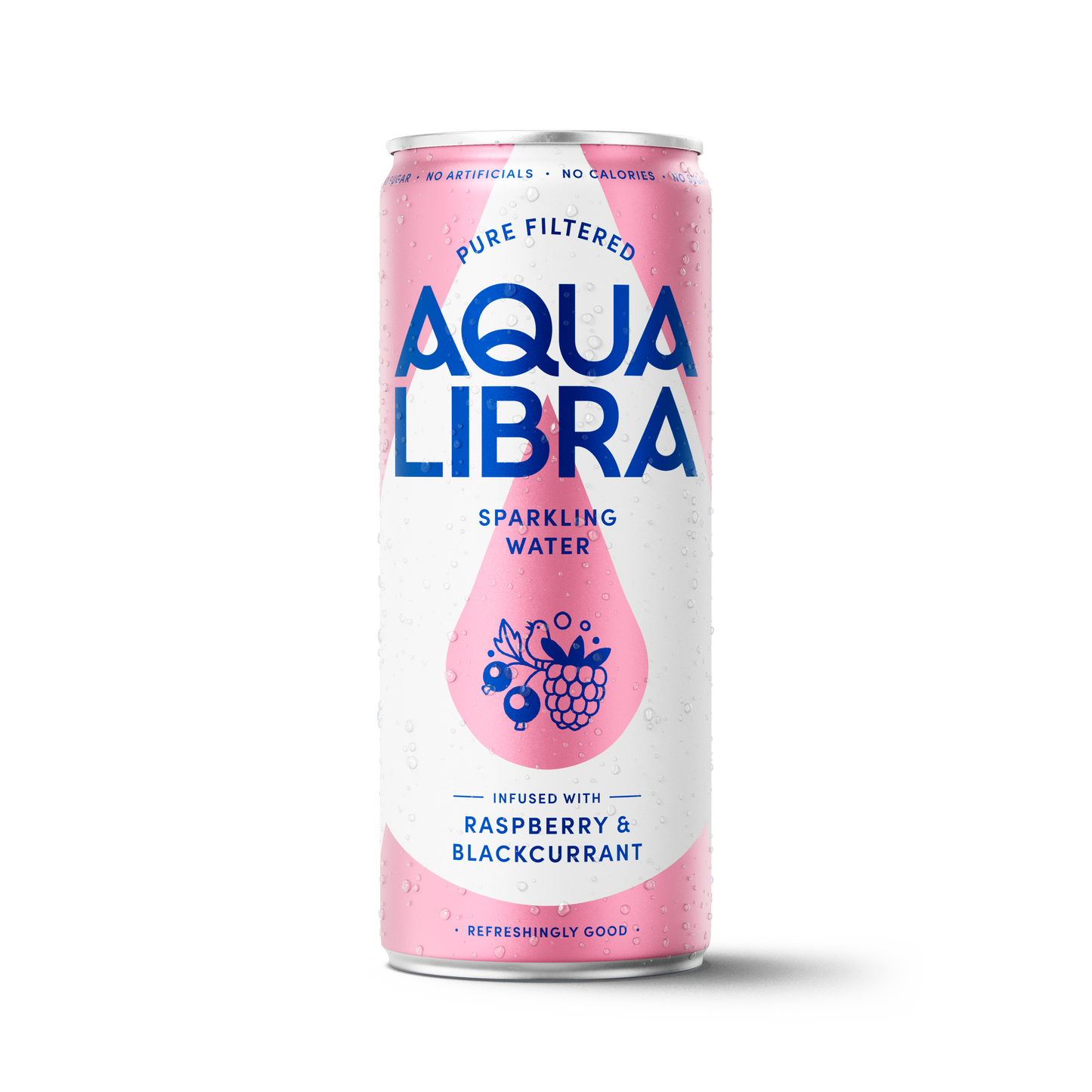 Aqua Libra Raspberry & Blackcurrant Sparkling Water Can 330ml (24 Pack)