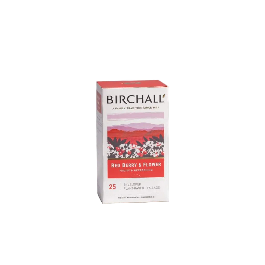 Birchall Red Berry & Flower Individually Wrapped Envelope Tea Bags – 25 Pack