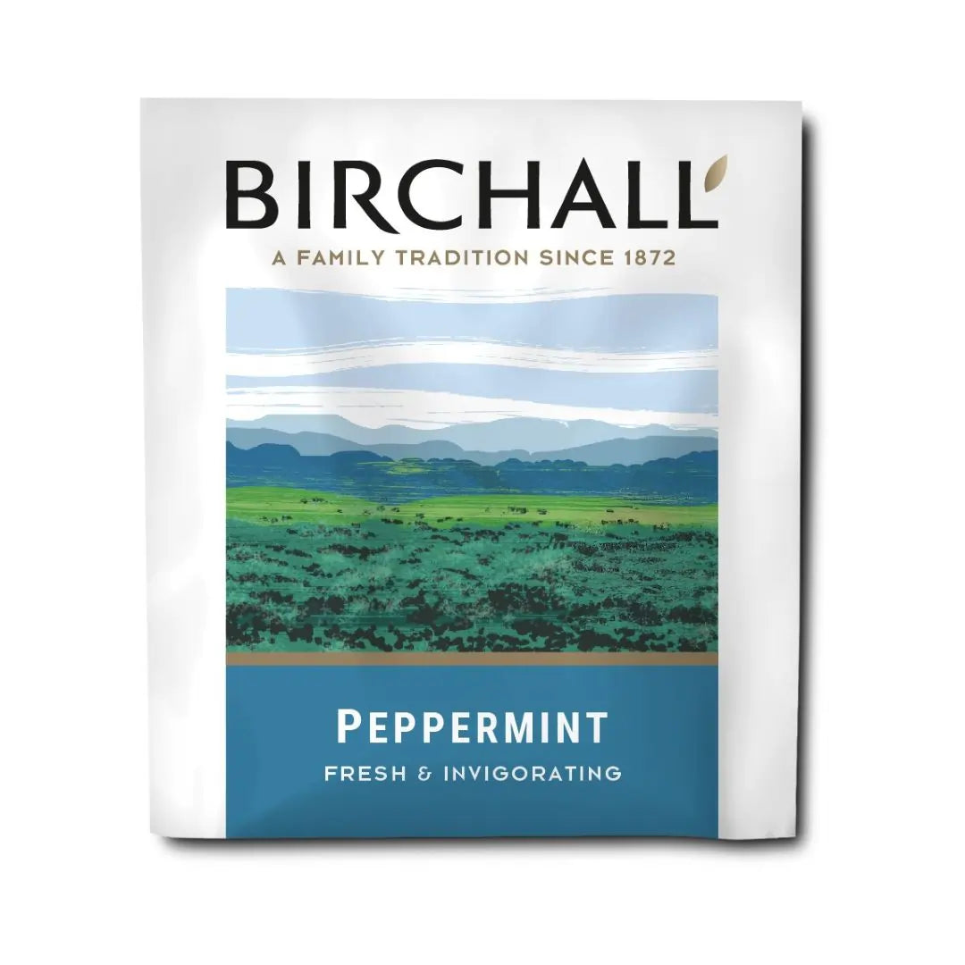 Birchall Peppermint Individually Wrapped Envelope Tea Bags – 25 Pack