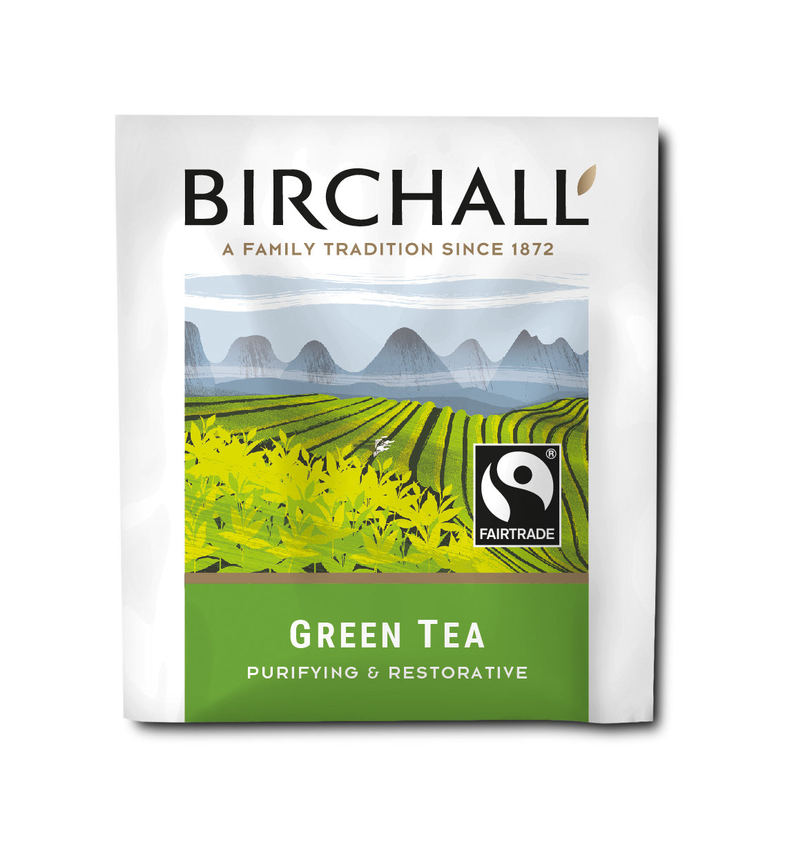 Birchall Green Tea Individually Wrapped Envelope Tea Bags – 25 Pack