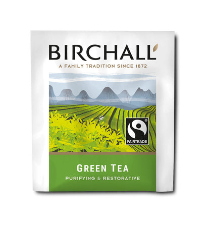 Birchall Green Tea Individually Wrapped Envelope Tea Bags – 25 Pack