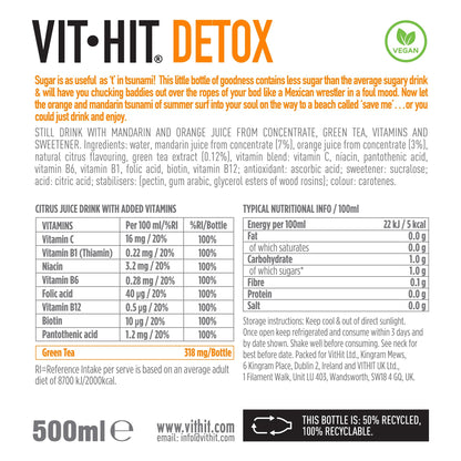 VITHIT Detox Mandarin & Orange - 500ml (Pack of 12)