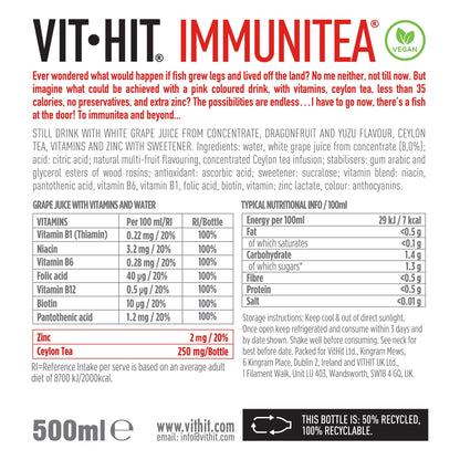 VITHIT Immunitea Dragonfruit & Yuzu - 500ml (Pack of 12)
