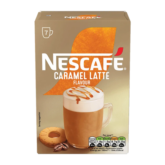 Nescafe Caramel Latte Instant Coffee Sachets - Pack of 7