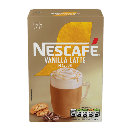 Nescafe Vanilla Latte Instant Coffee Sachets - Pack of 7