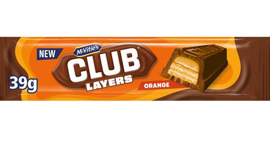 McVitie's Club Layers Orange – 39.5g (Box of 24)